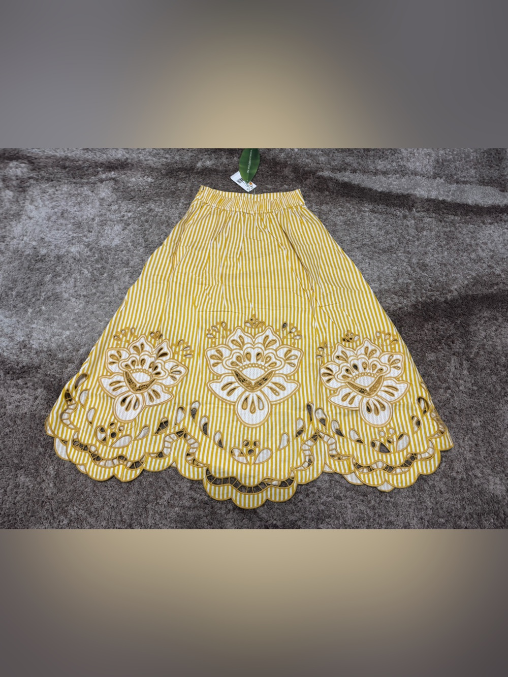 Farm rio Yellow Stripes Richelieu Midi Skirt - Picture 5 of 5
